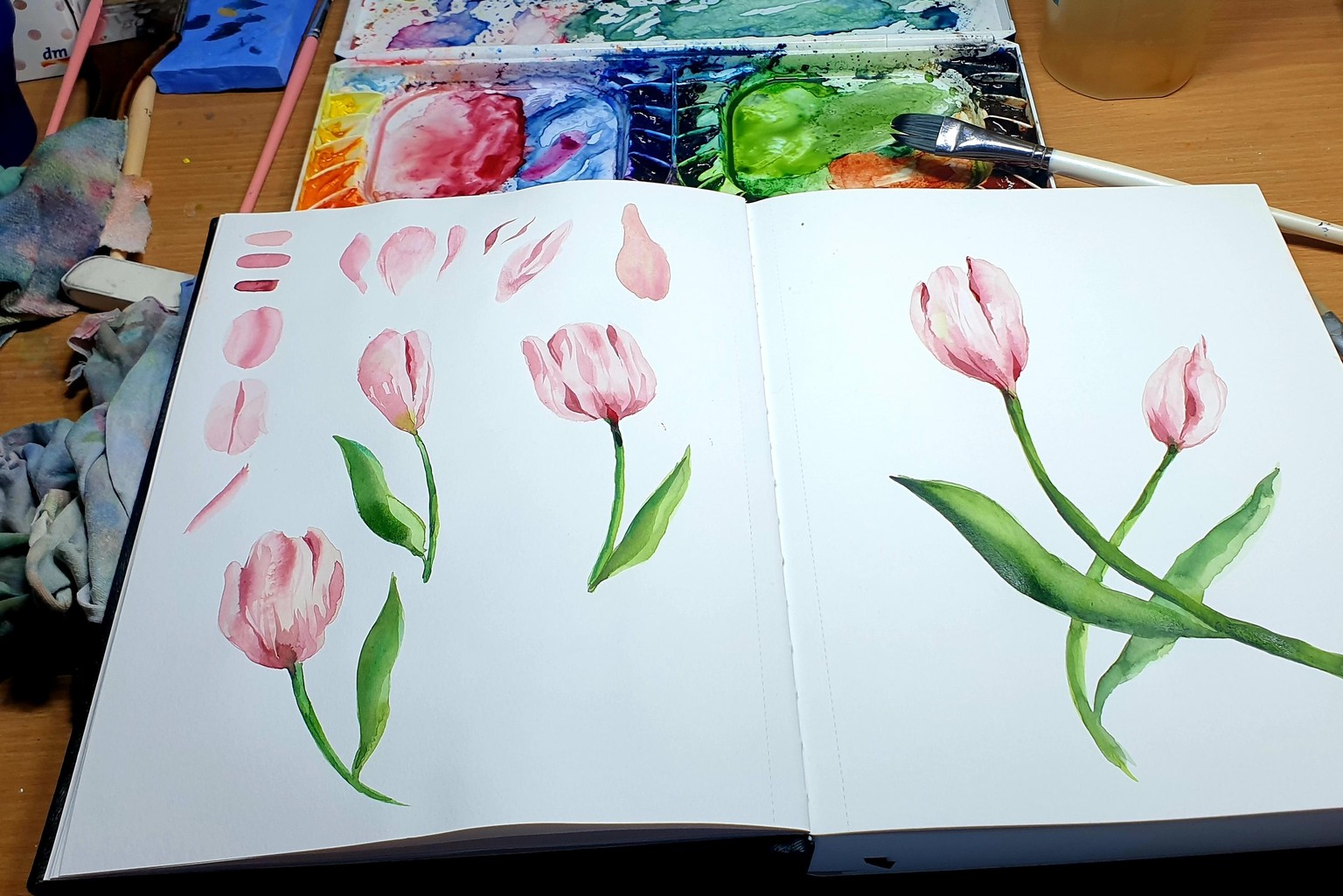 Tulips in new sketchbook - image 1 - student project