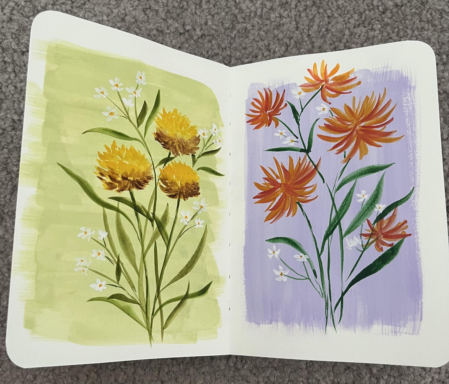 Watercolor and gouache florals - image 2 - student project