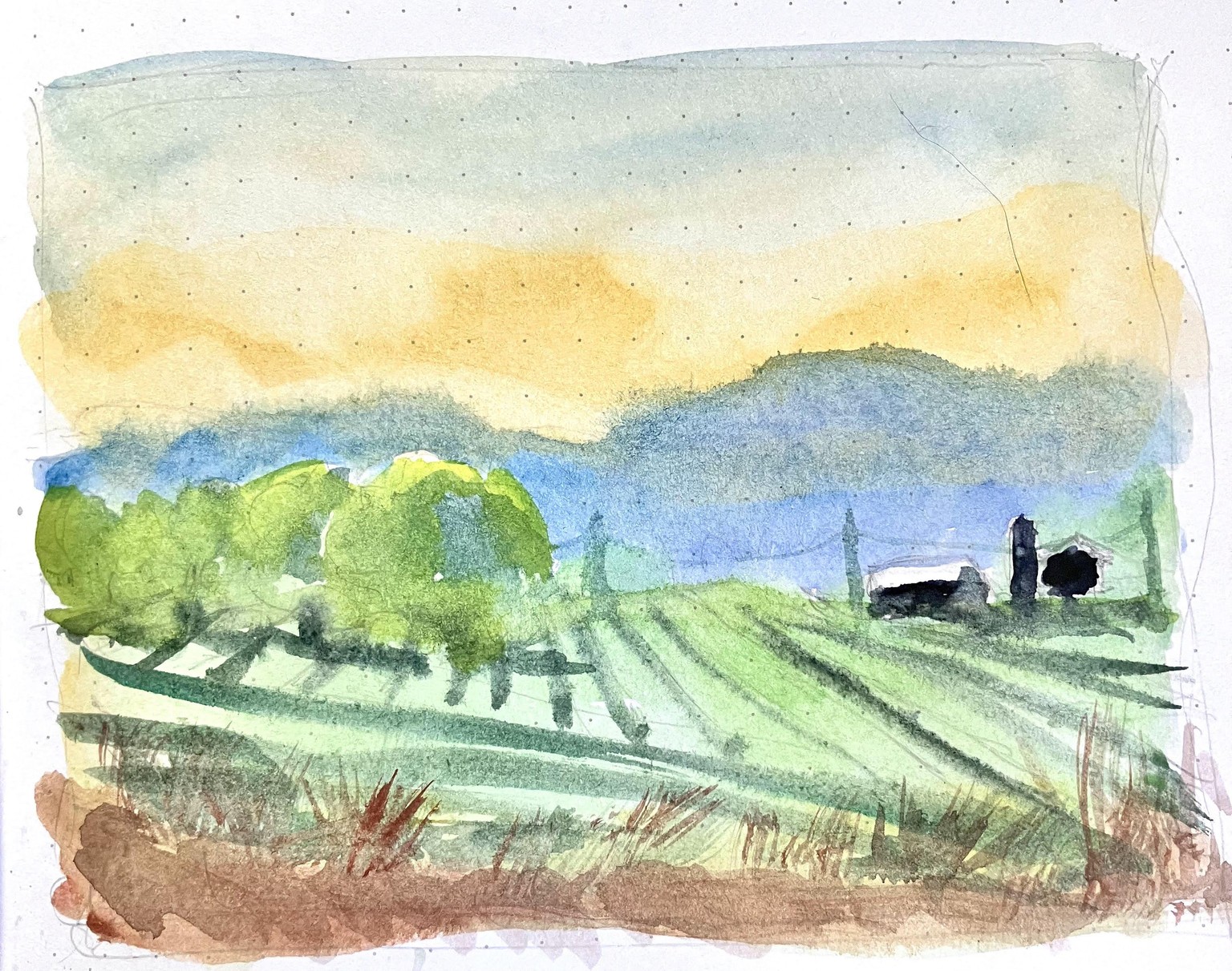 Watercolor scenery:  Ink or no ink? - image 16 - student project