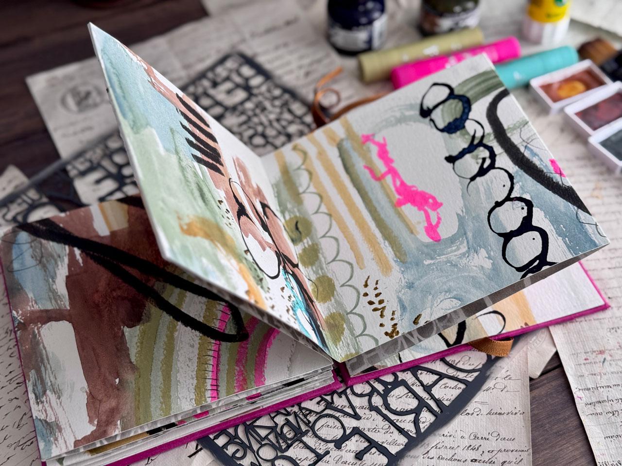 Fold, Paint, Create: Making a Concertina Art Book for Mixed-Media Fans - image 3 - student project