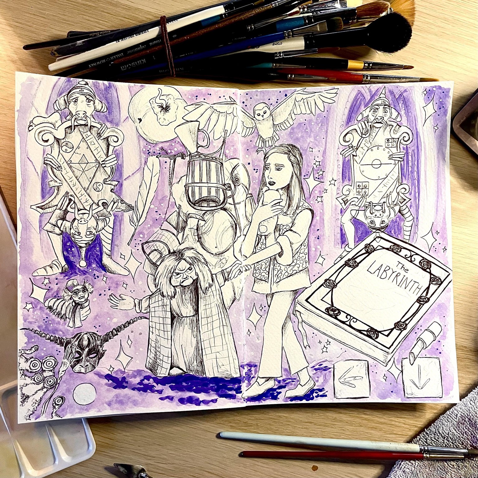 Labyrinth Sketchbook Spread - image 1 - student project