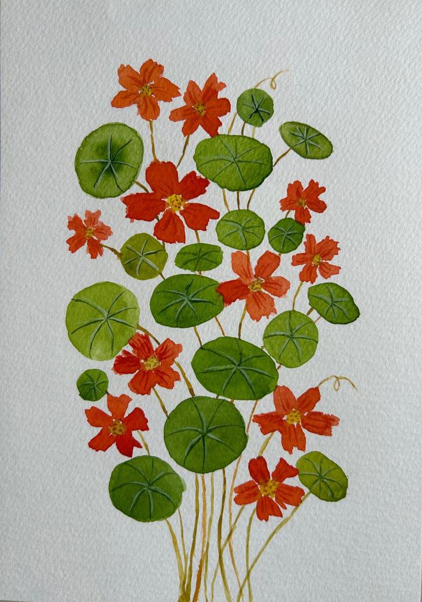 Beginner watercolor florals - image 1 - student project