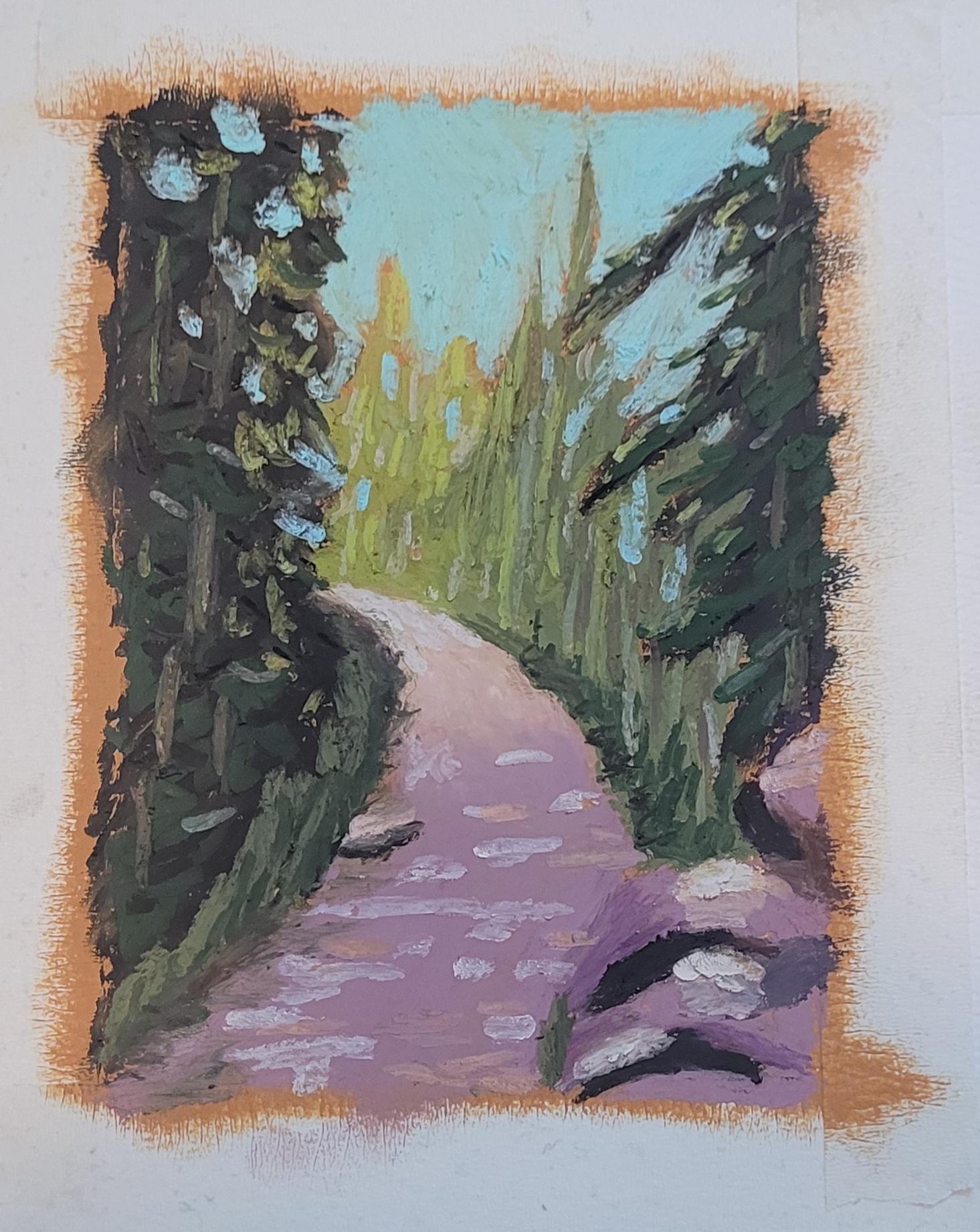 A path in oil pastels - image 1 - student project