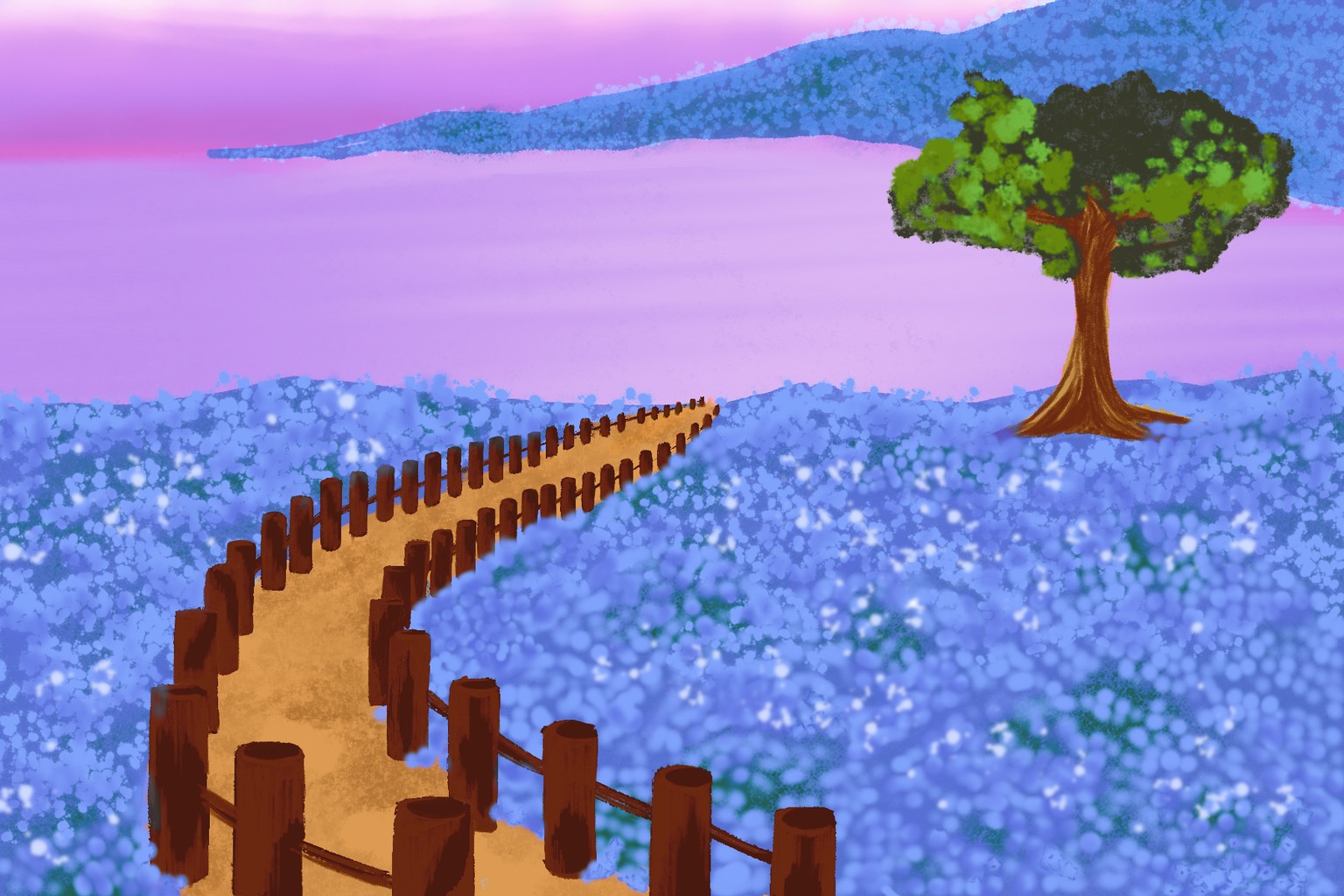 Sea of blue flowers - image 1 - student project