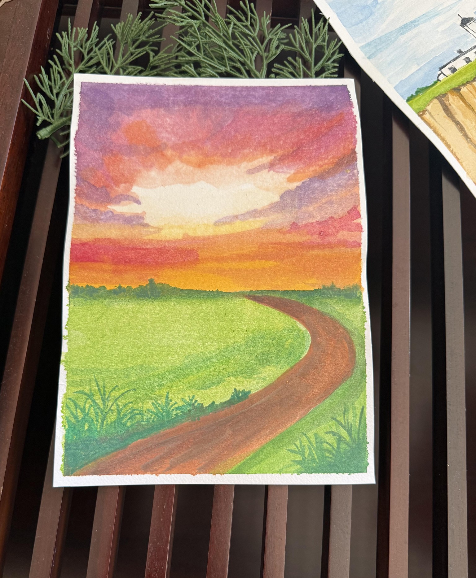 Watercolor mountains and sea - image 6 - student project