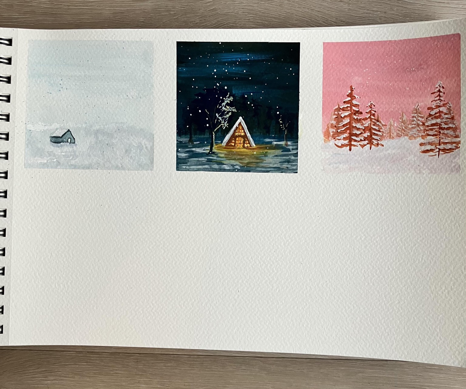 Winter gouach paintings - image 1 - student project