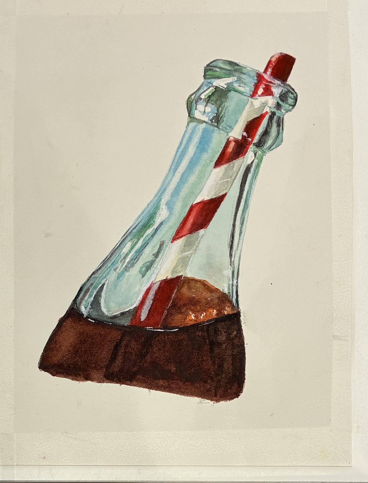 Glass in watercolor - Coke bottle & wine glass - image 1 - student project