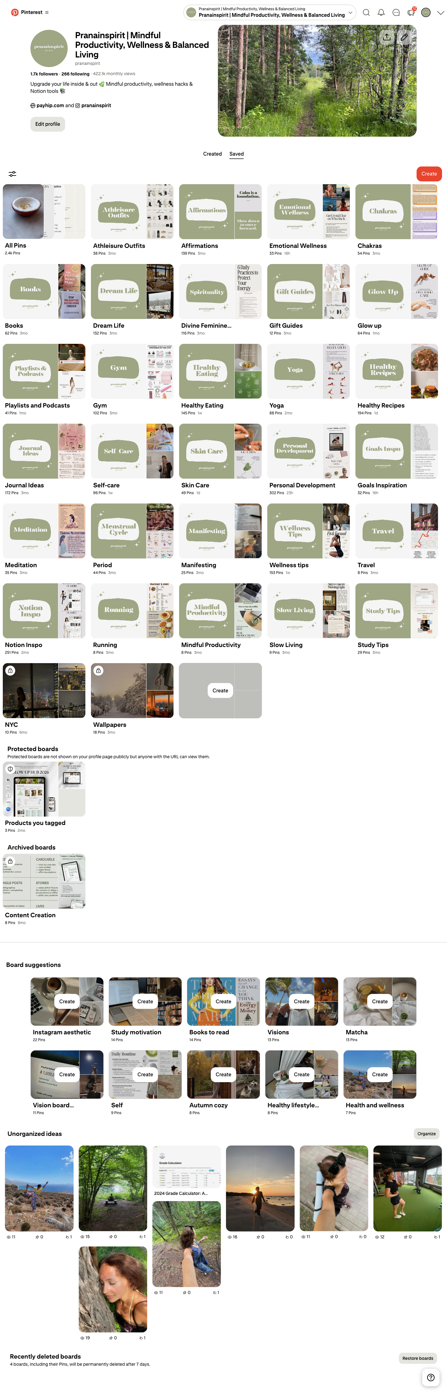 Wellness Pinterest Page - image 1 - student project
