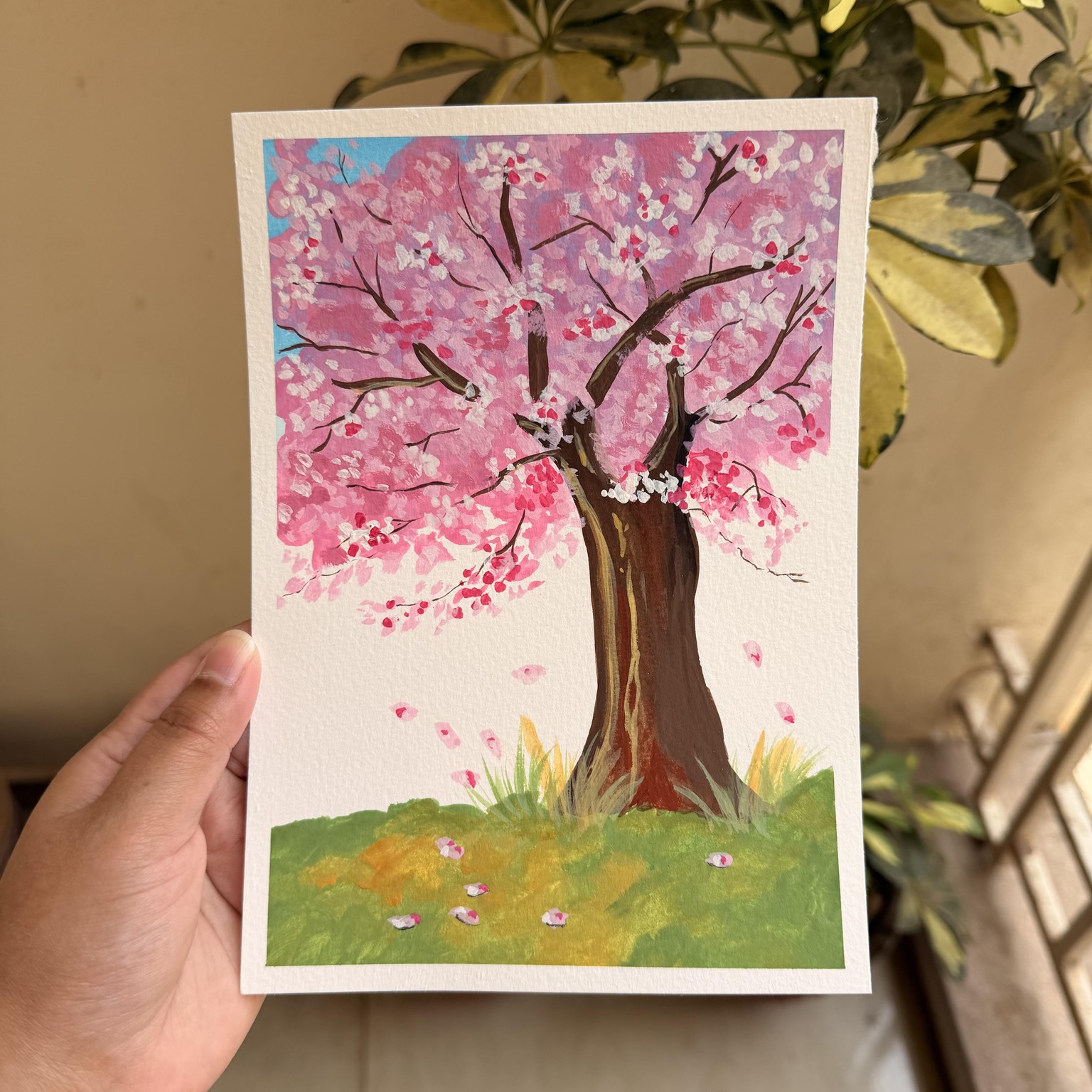 Paint cherry blossoms in gouache - image 1 - student project