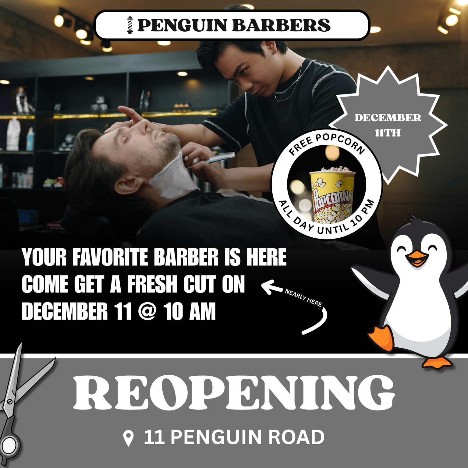 Penguin Barbers - Reopening - Instagram - V1 (CLASS PROJECT 1) - image 3 - student project