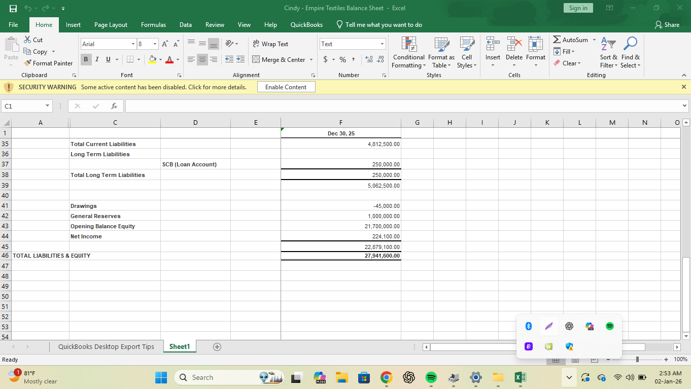 Halimatu Sadiya Abdullai's QuickBooks Project - image 21 - student project
