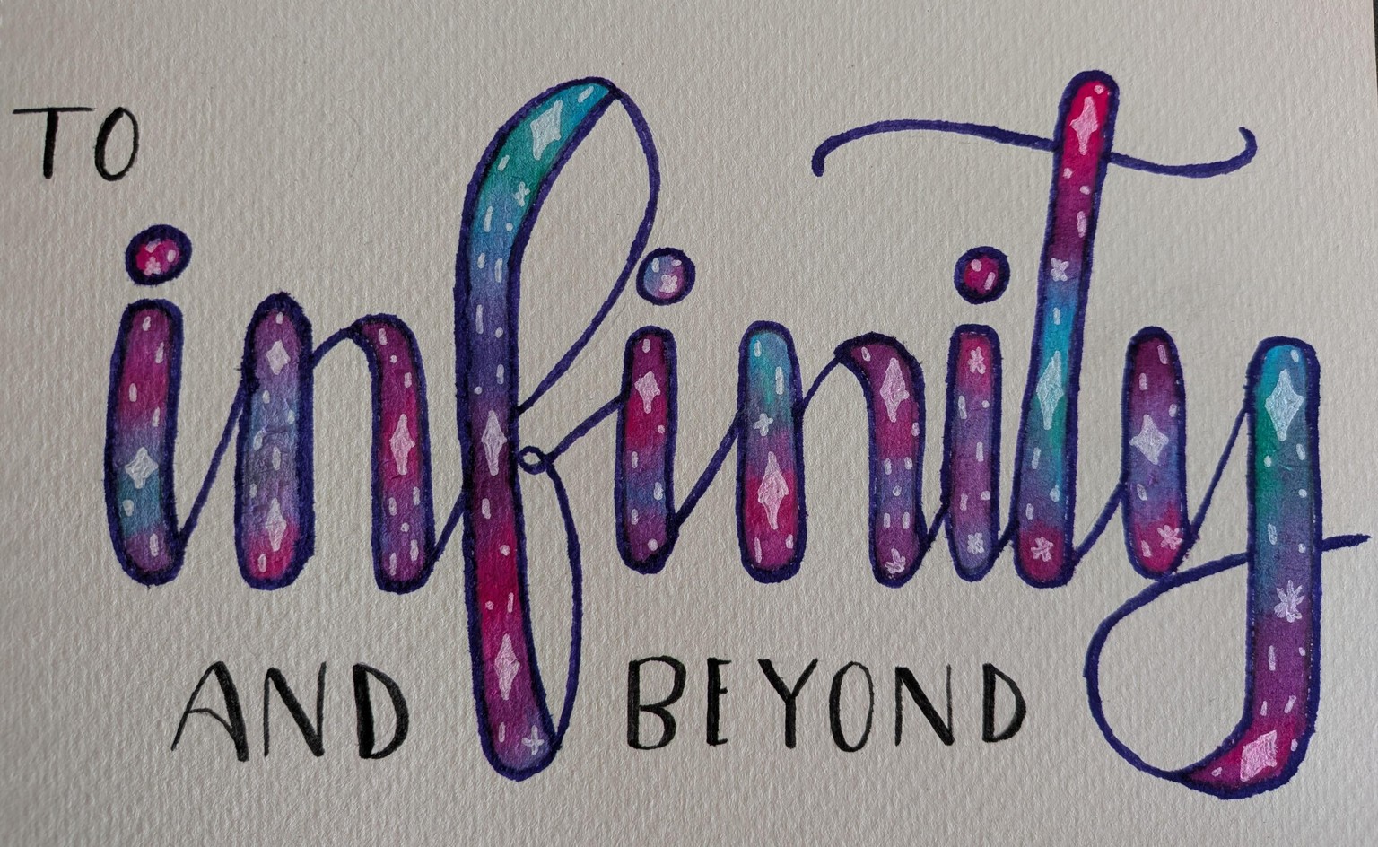 Galaxy Lettering with Faux Calligraphy - image 1 - student project