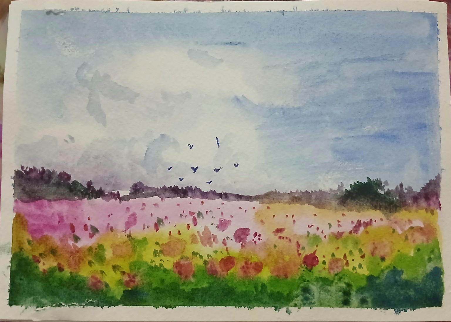 Spring landscapes in watercolour - image 4 - student project