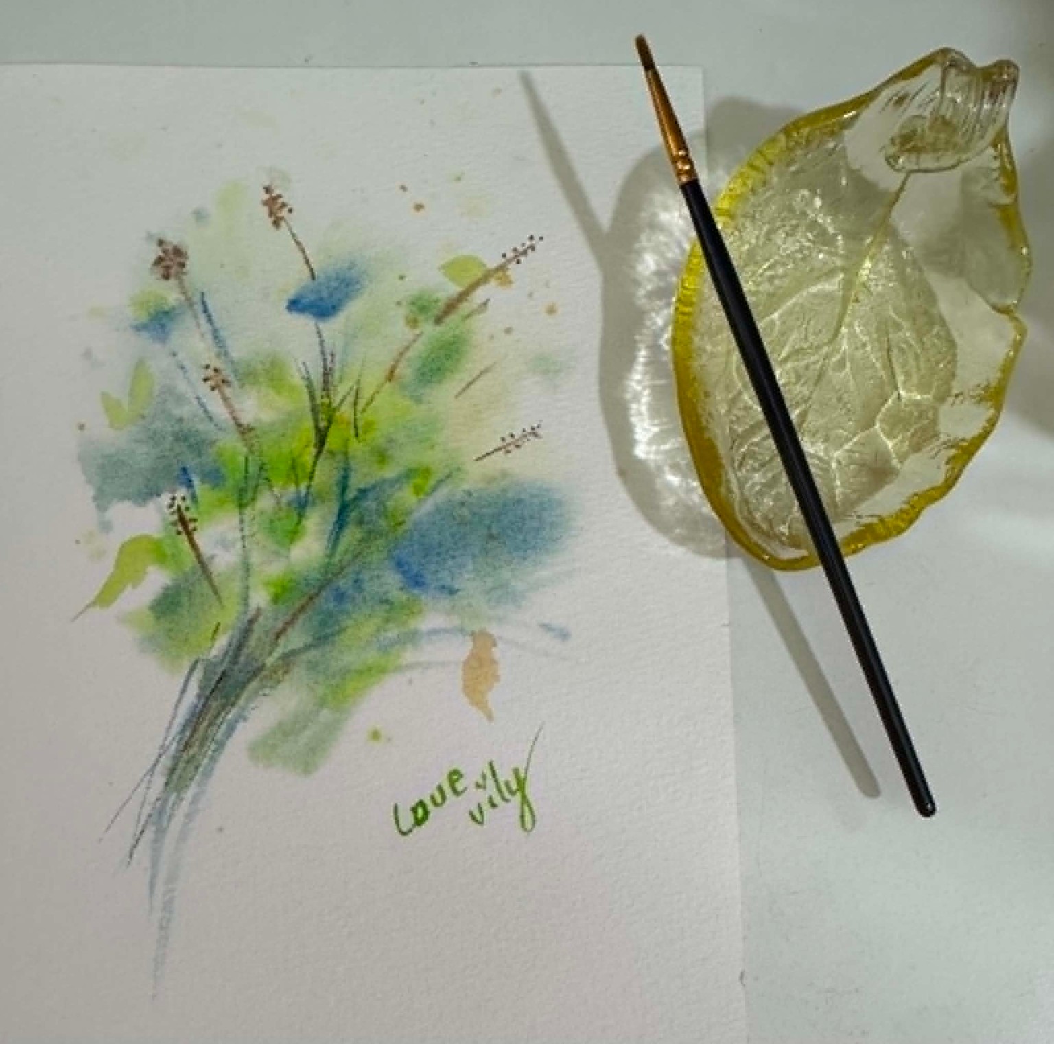 loose watercolor leaaves:atmospheric foliage for soft depth - image 1 - student project