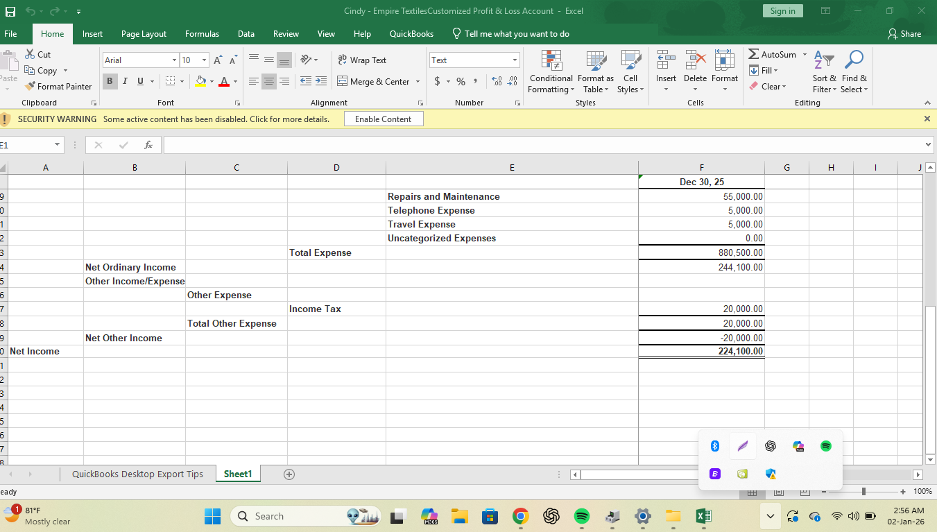 Halimatu Sadiya Abdullai's QuickBooks Project - image 25 - student project
