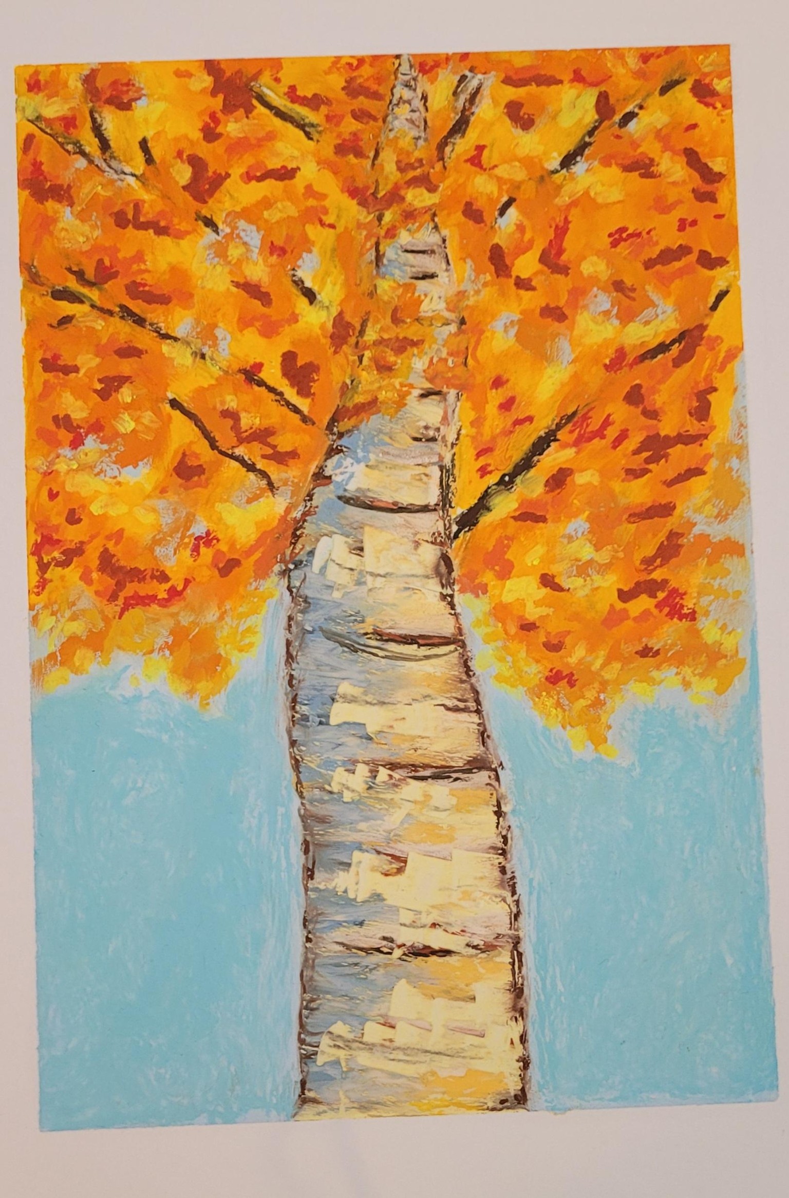 3 oil pastel paintings - image 2 - student project