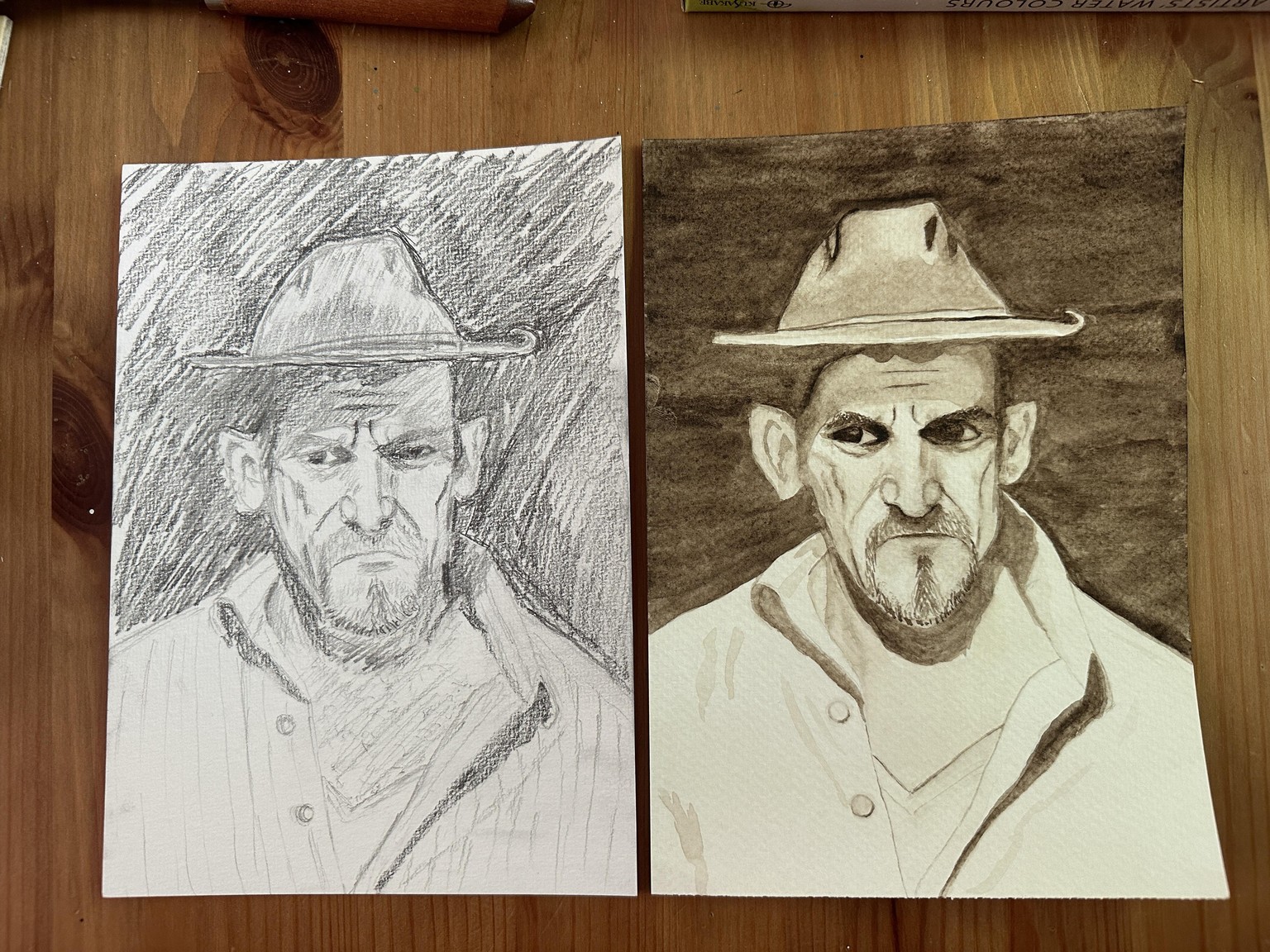 7 Day Watercolour Portrait Challenge Days 1-7 - image 3 - student project