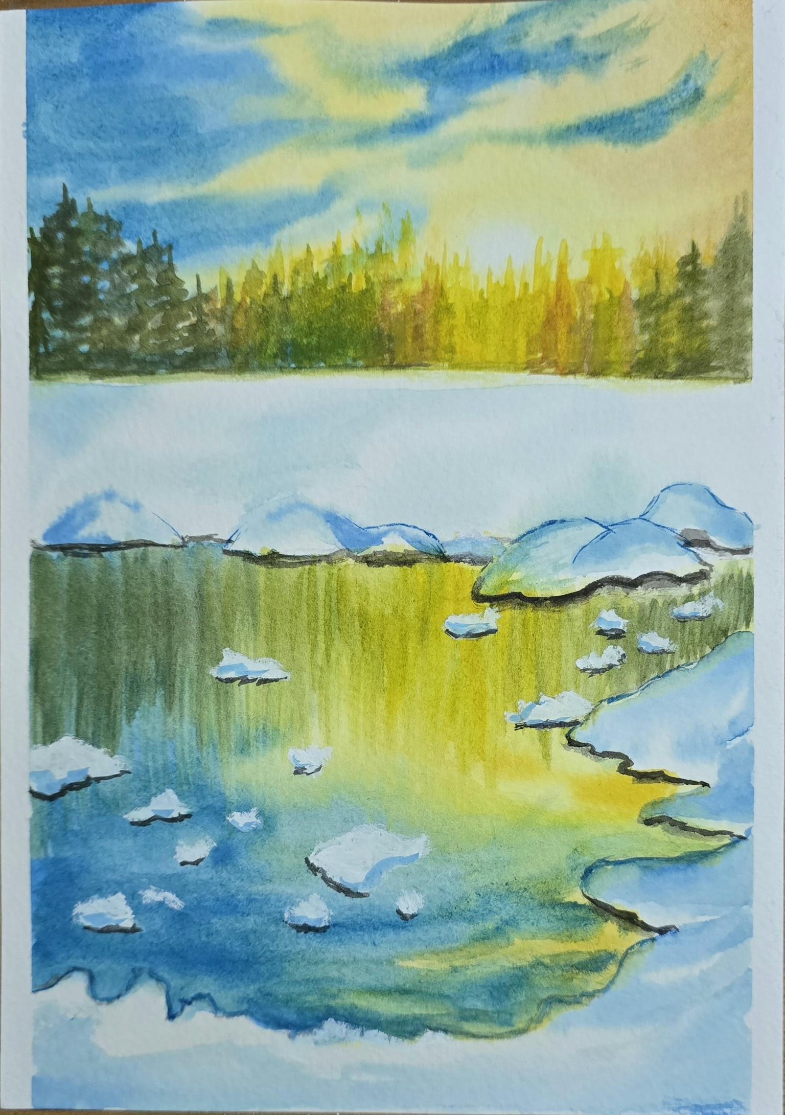 Winter lake - image 1 - student project