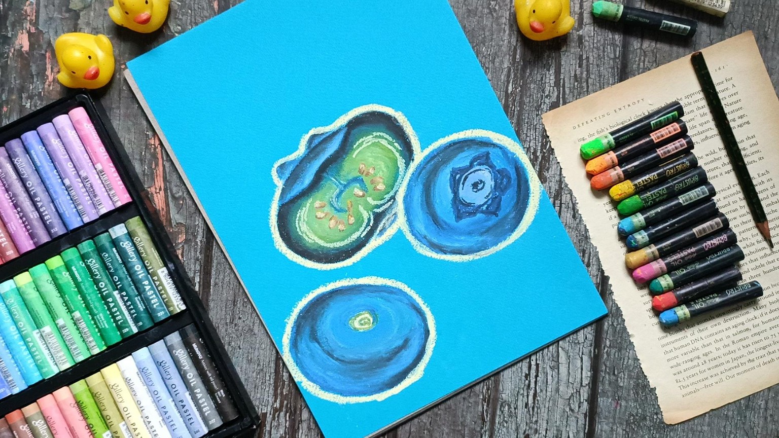 Oil pastels blueberry - image 6 - student project