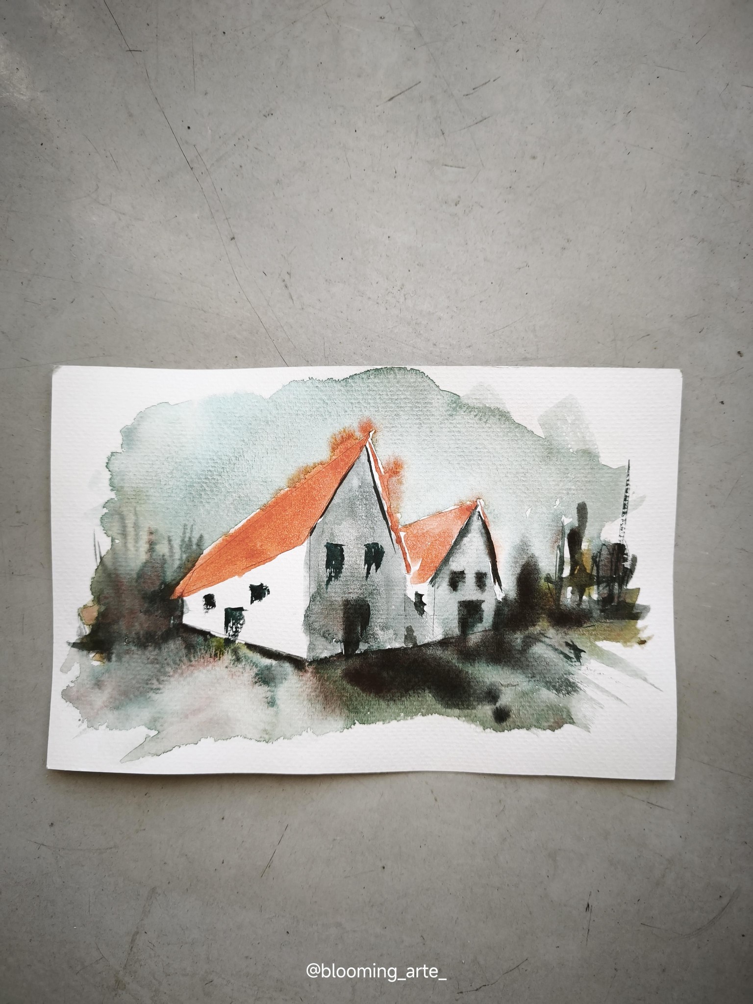 Simple Two Point Perspective in Watercolour - image 3 - student project