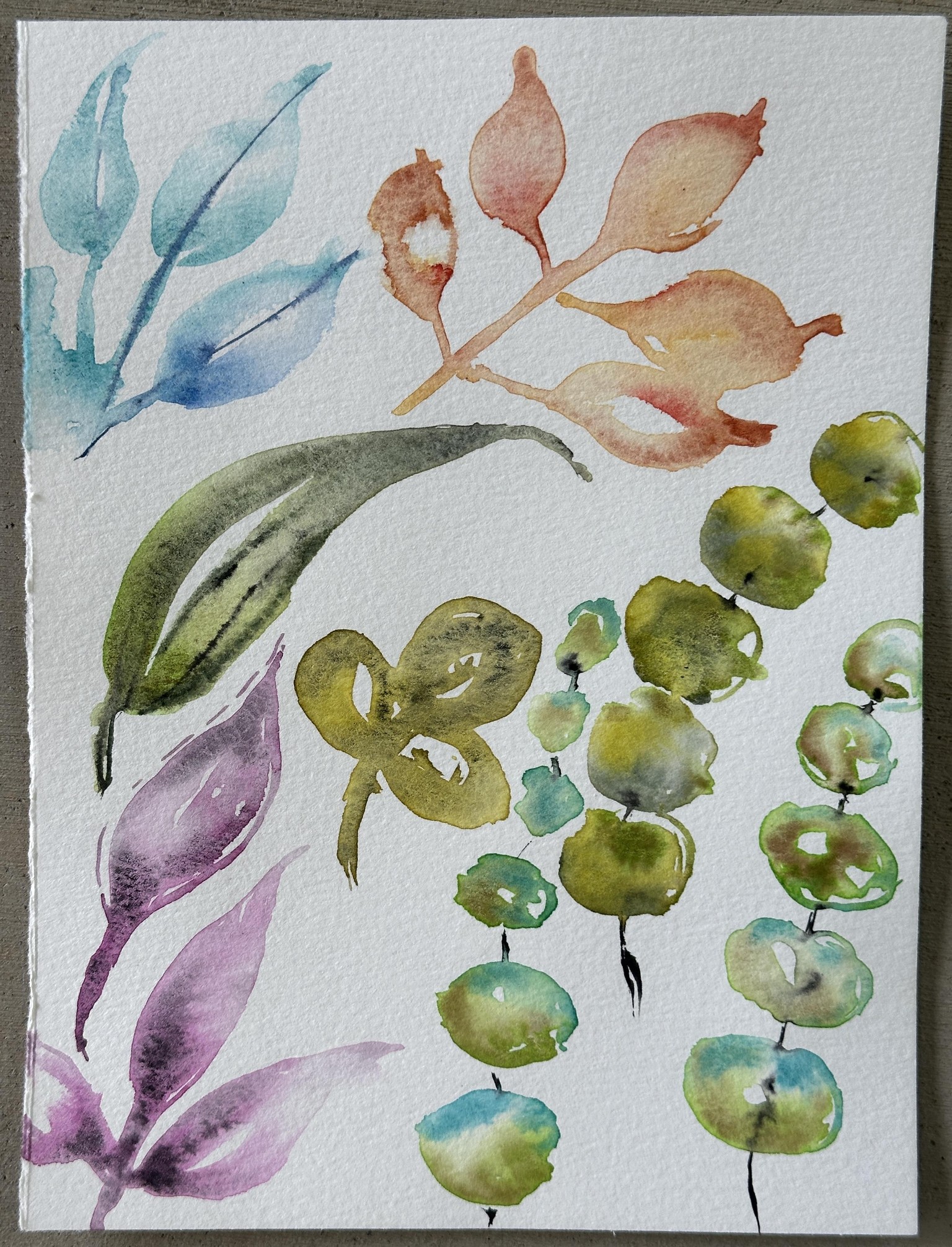 Loose watercolor florals - image 1 - student project