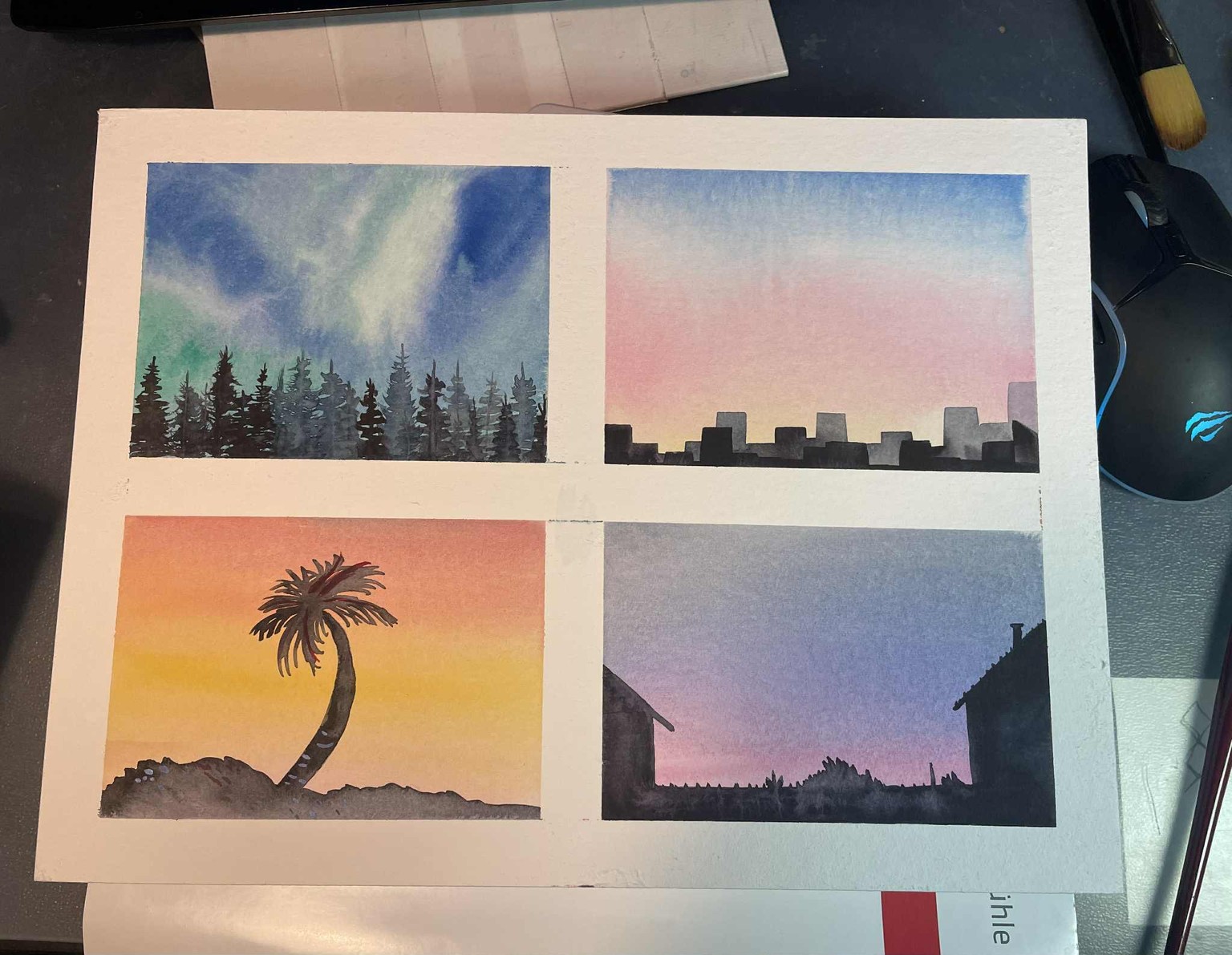 Watercolor silhouttes - image 2 - student project