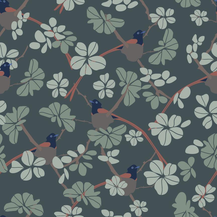 Paradise Flycatcher pattern recoloured - image 2 - student project