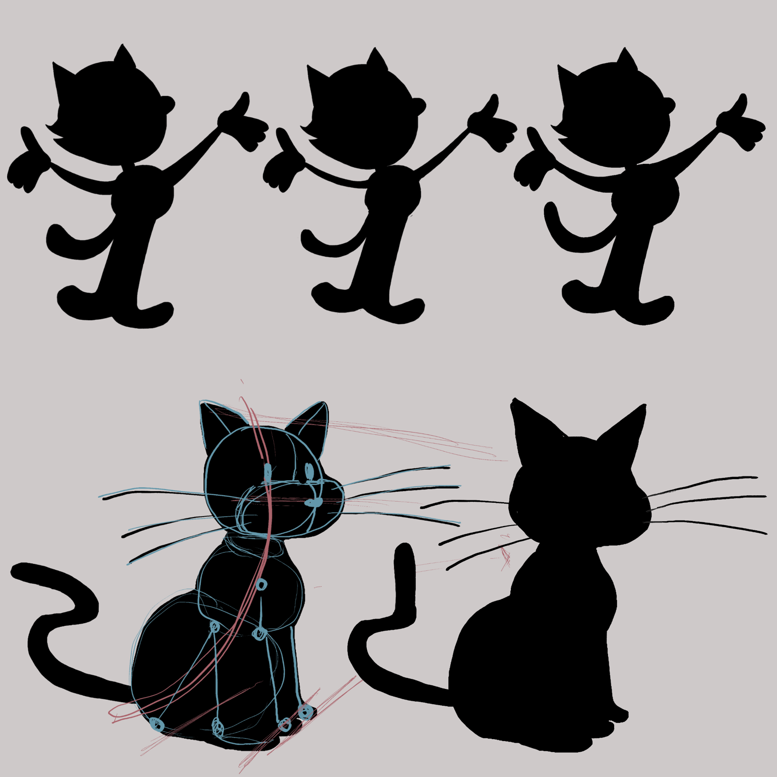 Silhouette and Shape - Cartoon Cats “The Catnip Toy” - image 2 - student project