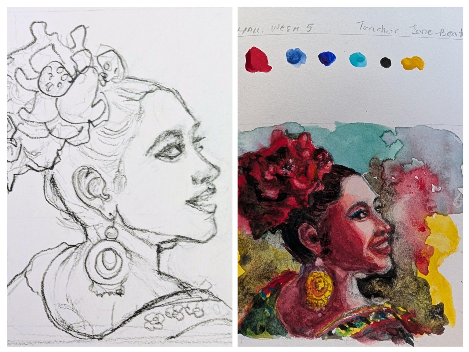 Watercolor Portrait Challenge: 4 of 5 Faces - image 10 - student project