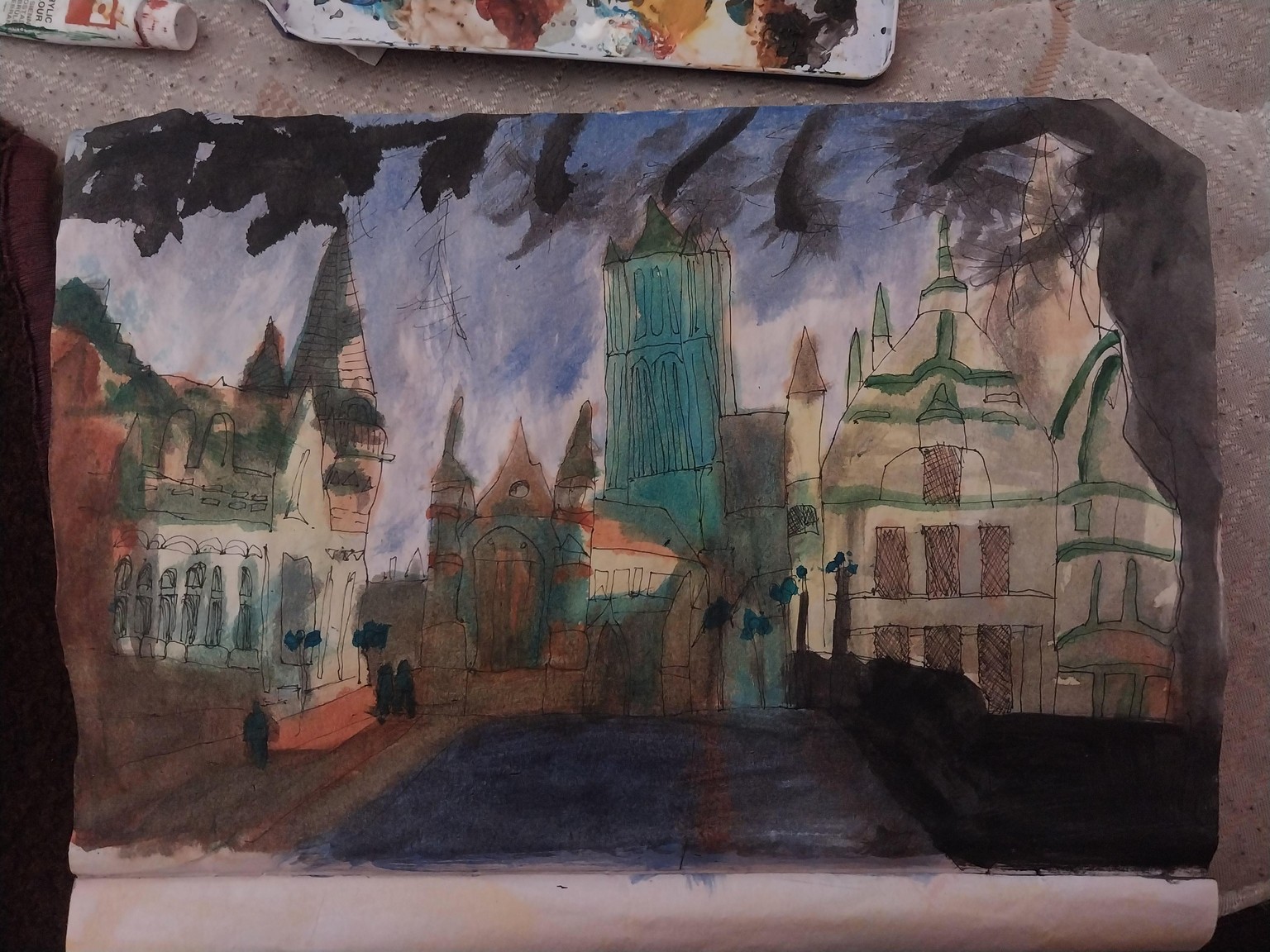 Urban landscape sketching - image 2 - student project