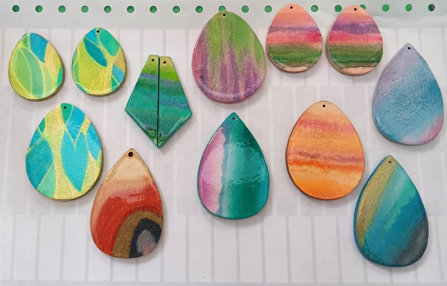 watercolour earrings and pendants - image 1 - student project
