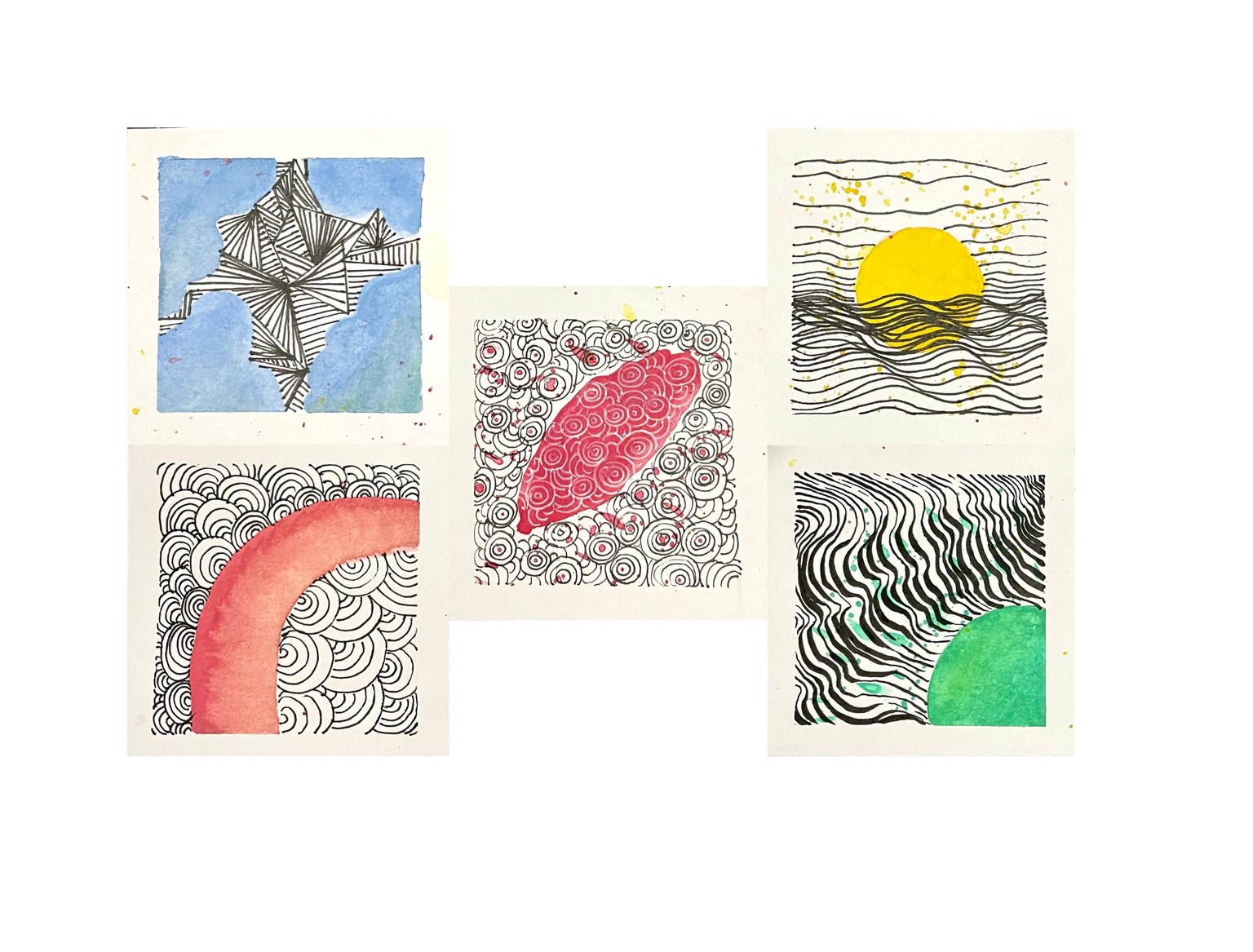 Break the Blank Page: One Color, One Pattern, Tiny Sketchbook Paintings - image 1 - student project