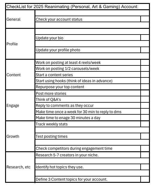 Growing Instagram in 2025 Checklist - image 1 - student project