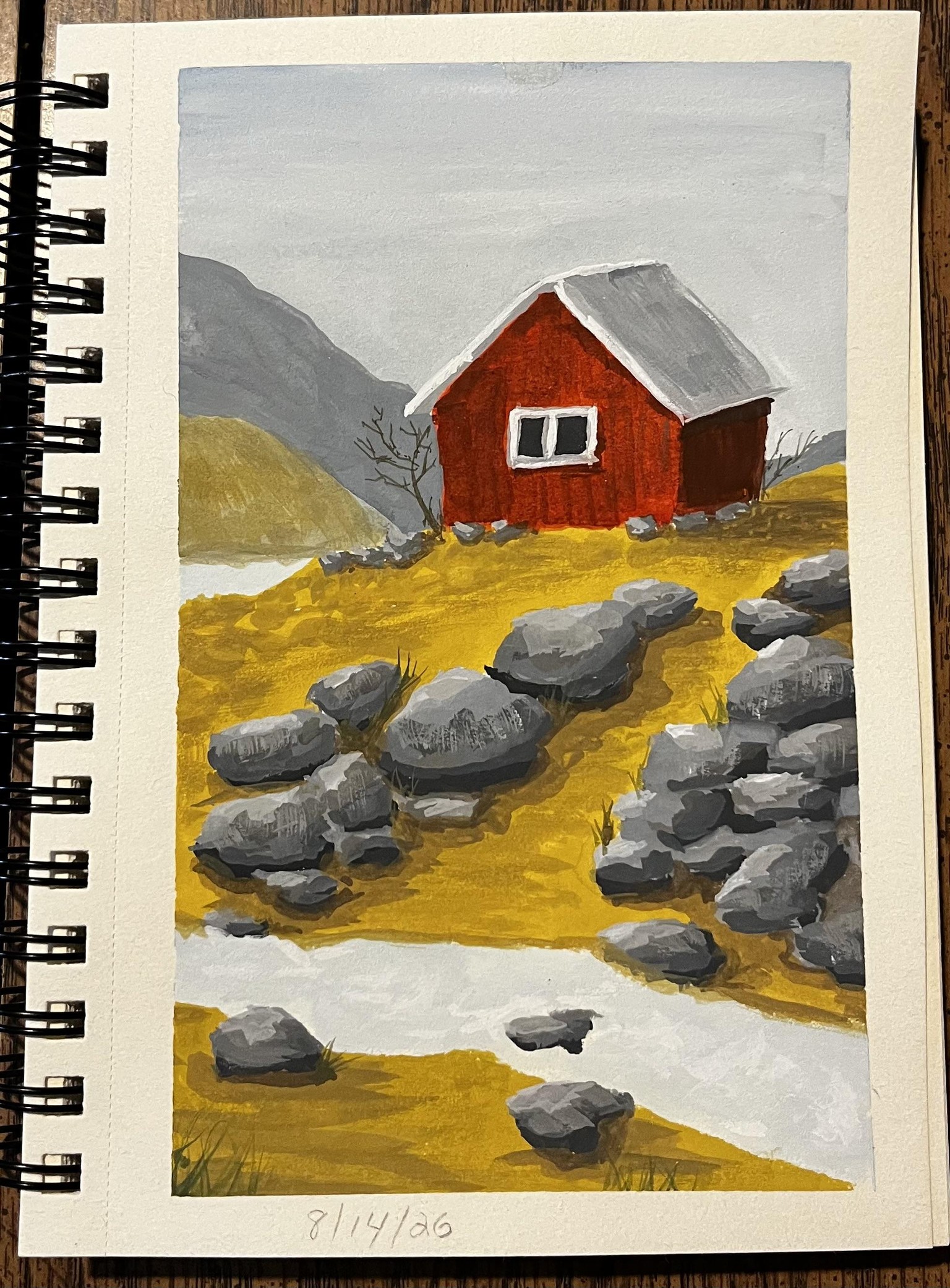 Gouache rock study - image 1 - student project