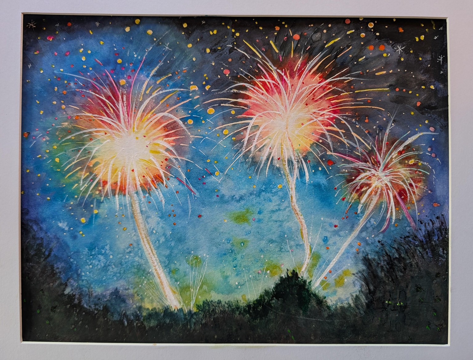 Fun with Fireworks: Watercolor - image 2 - student project