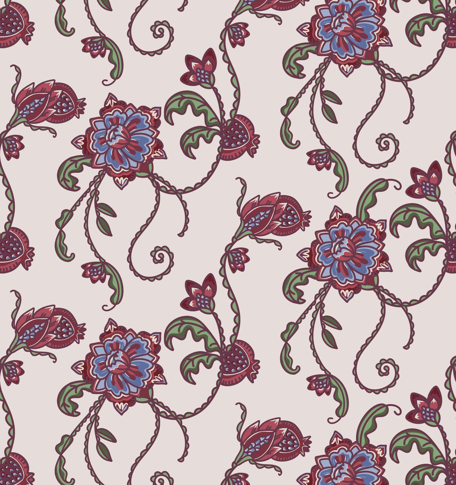 Pomegranate Indian Floral - image 1 - student project