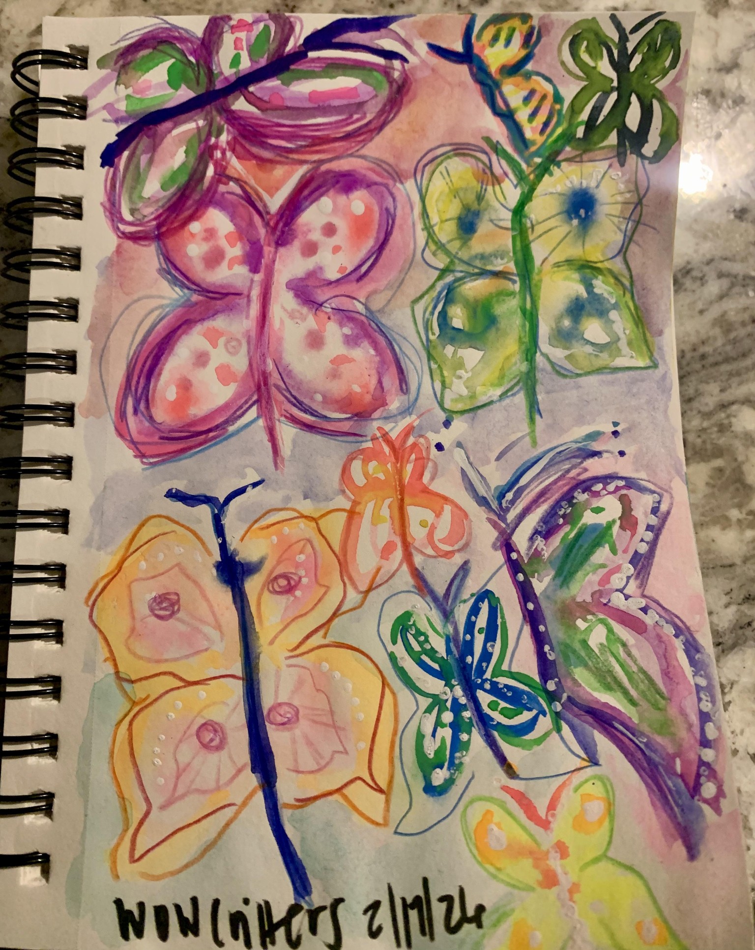Watercolor doodles and loose painting practice - image 5 - student project