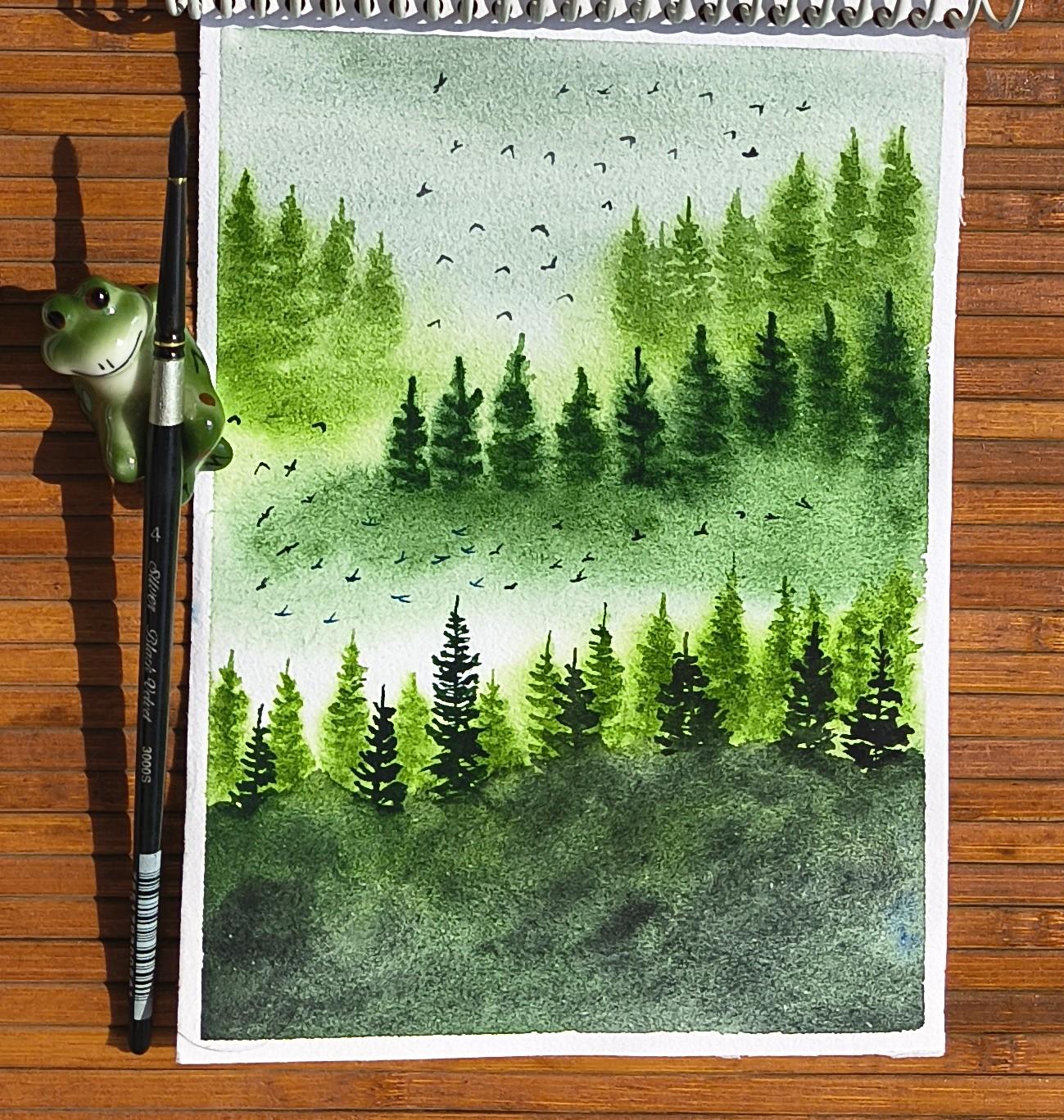 Watercolour landscapes - image 1 - student project