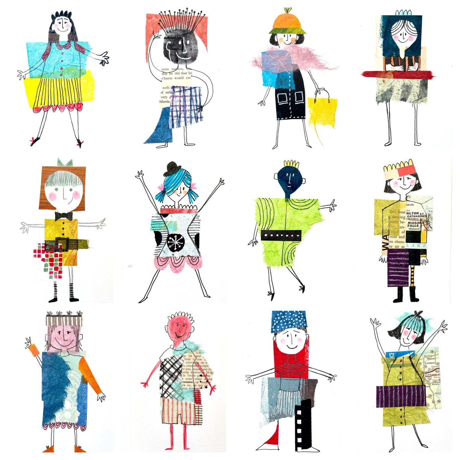 Cheerful Collage Characters - image 2 - student project