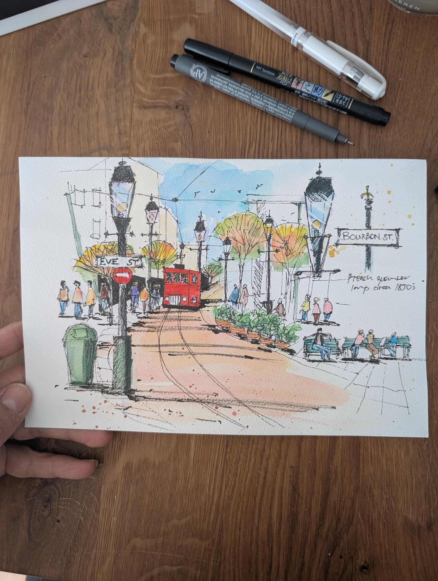 Sketching of a city scene full of colours - image 3 - student project