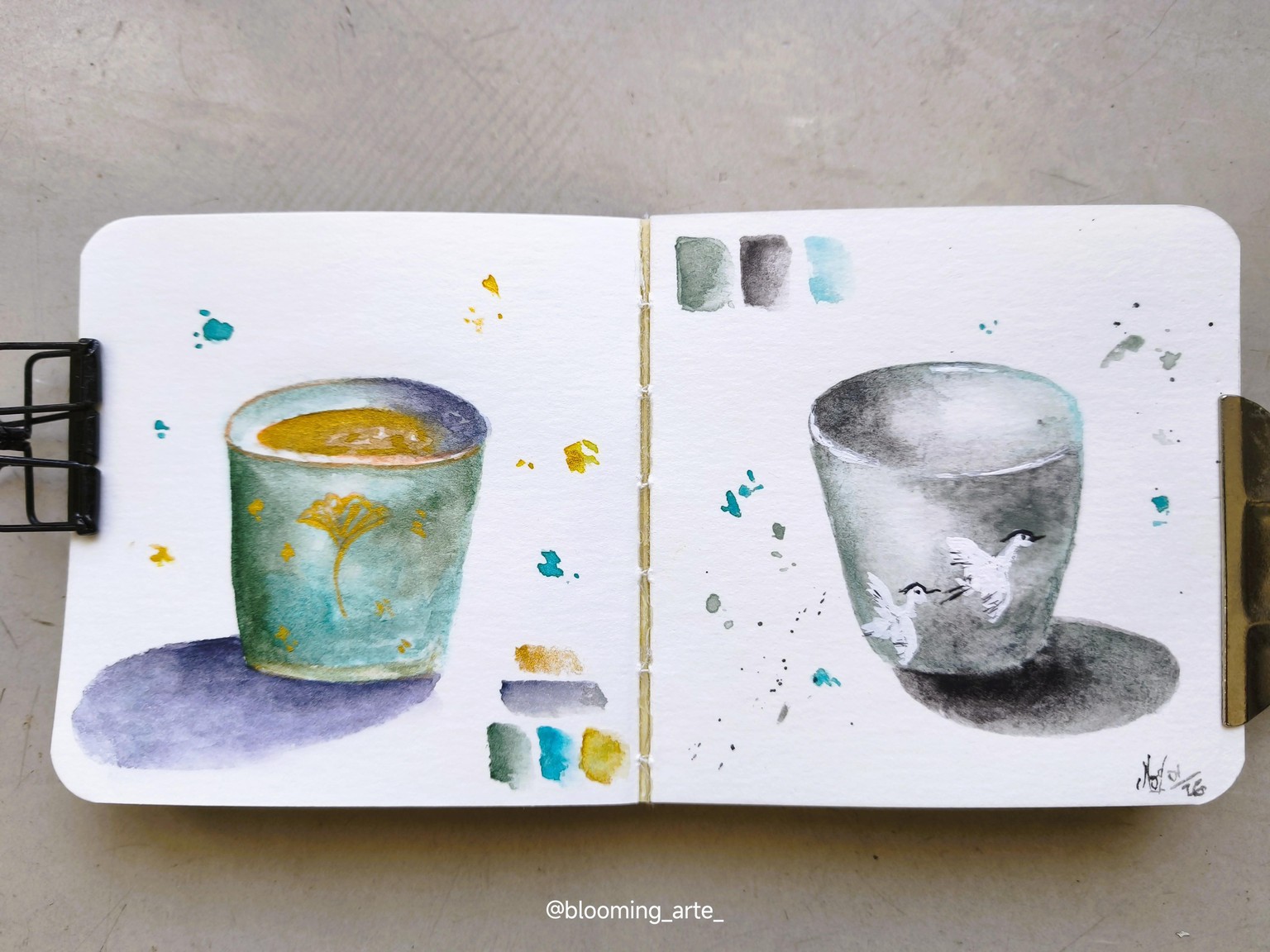 Daily Practice : 8 Days of Mixed Media Teacup Sketching Challenge - image 1 - student project