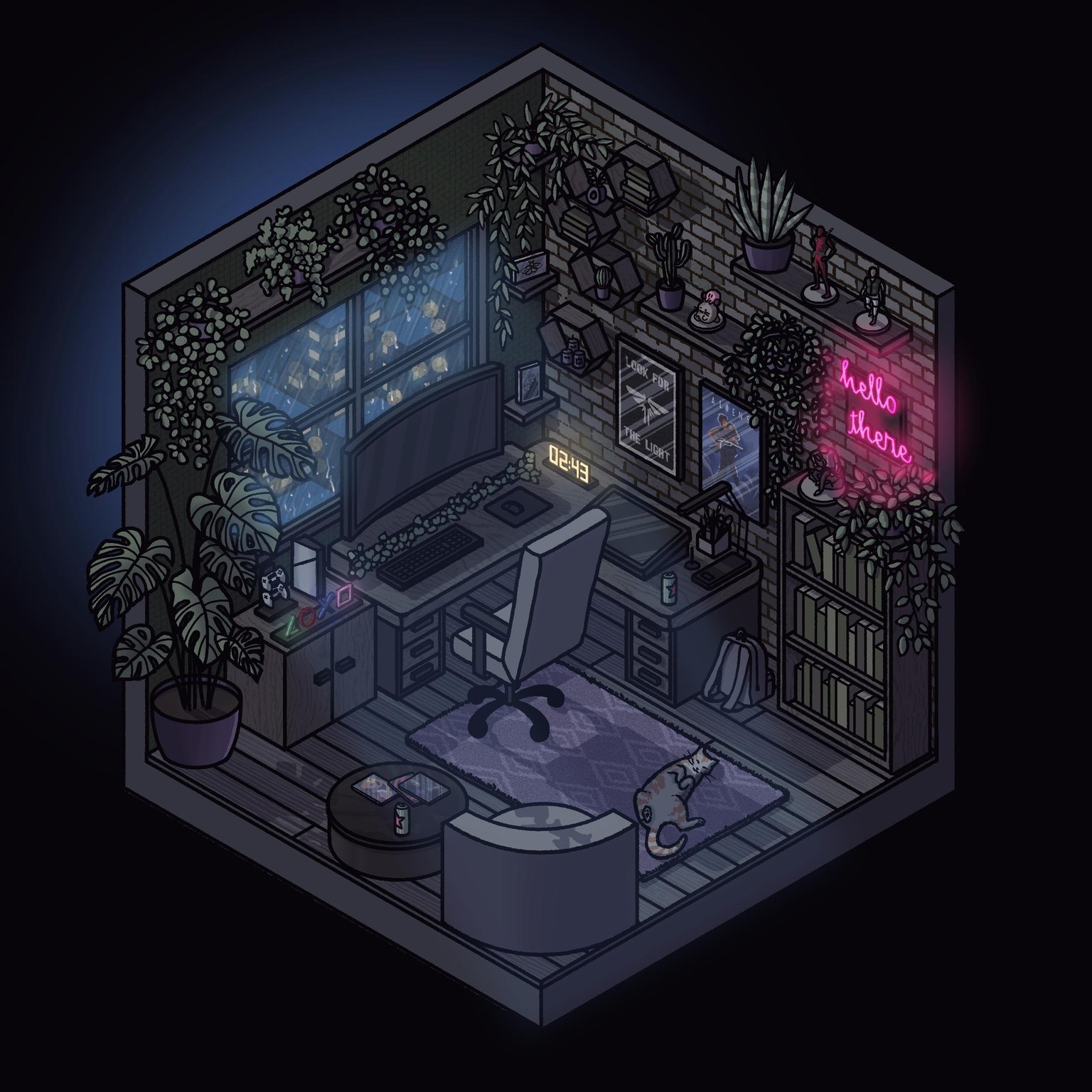 Nightshift - Isometric Room Design - image 1 - student project