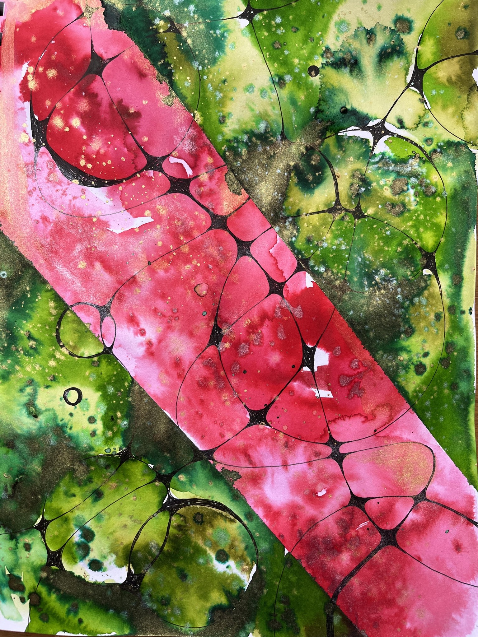 Festive Spin on Masking Neurographic Ink and Watercolor - image 2 - student project