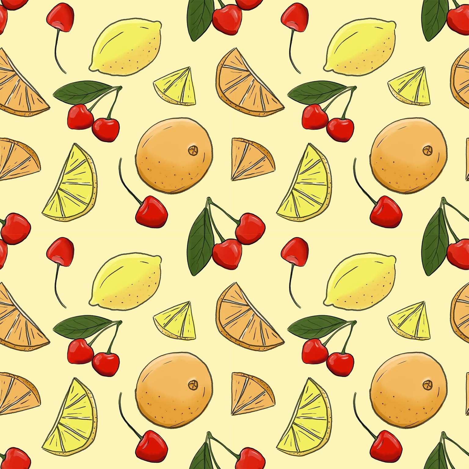 Hand-Drawn Seamless Pattern Made in Photoshop - image 1 - student project