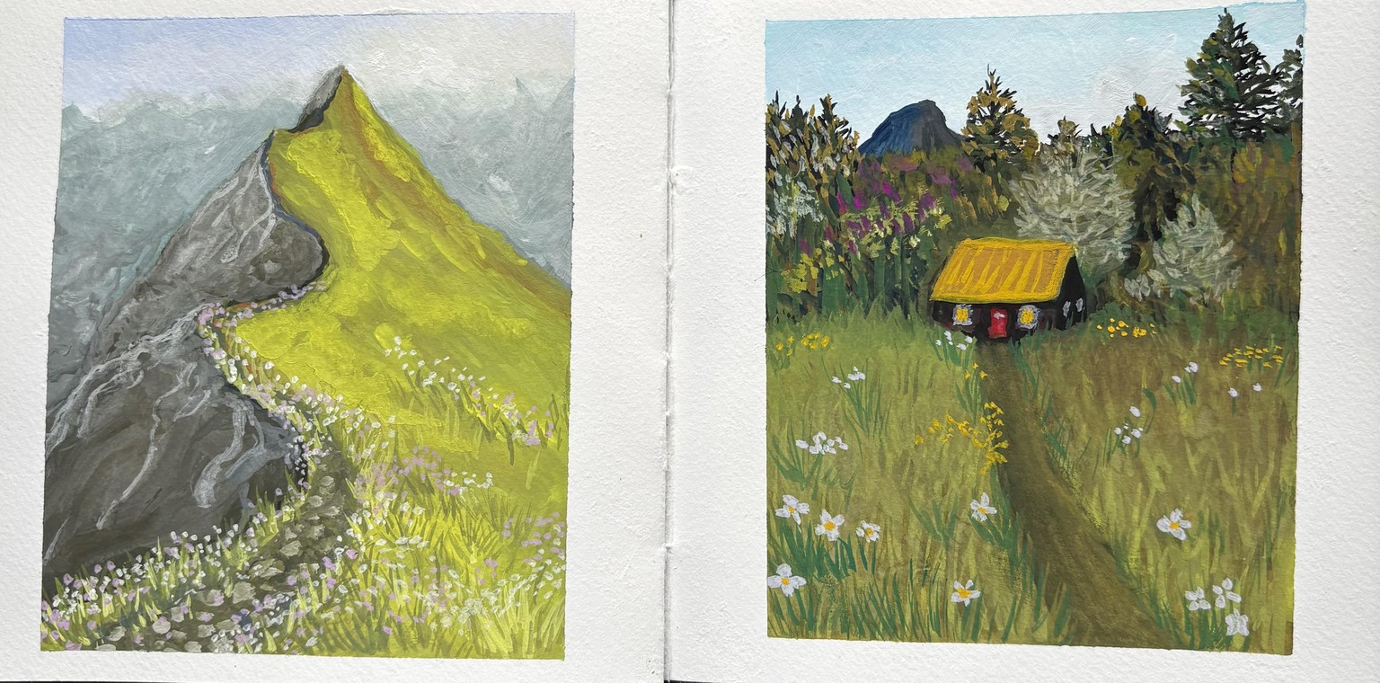 Two gouache landscapes - image 1 - student project