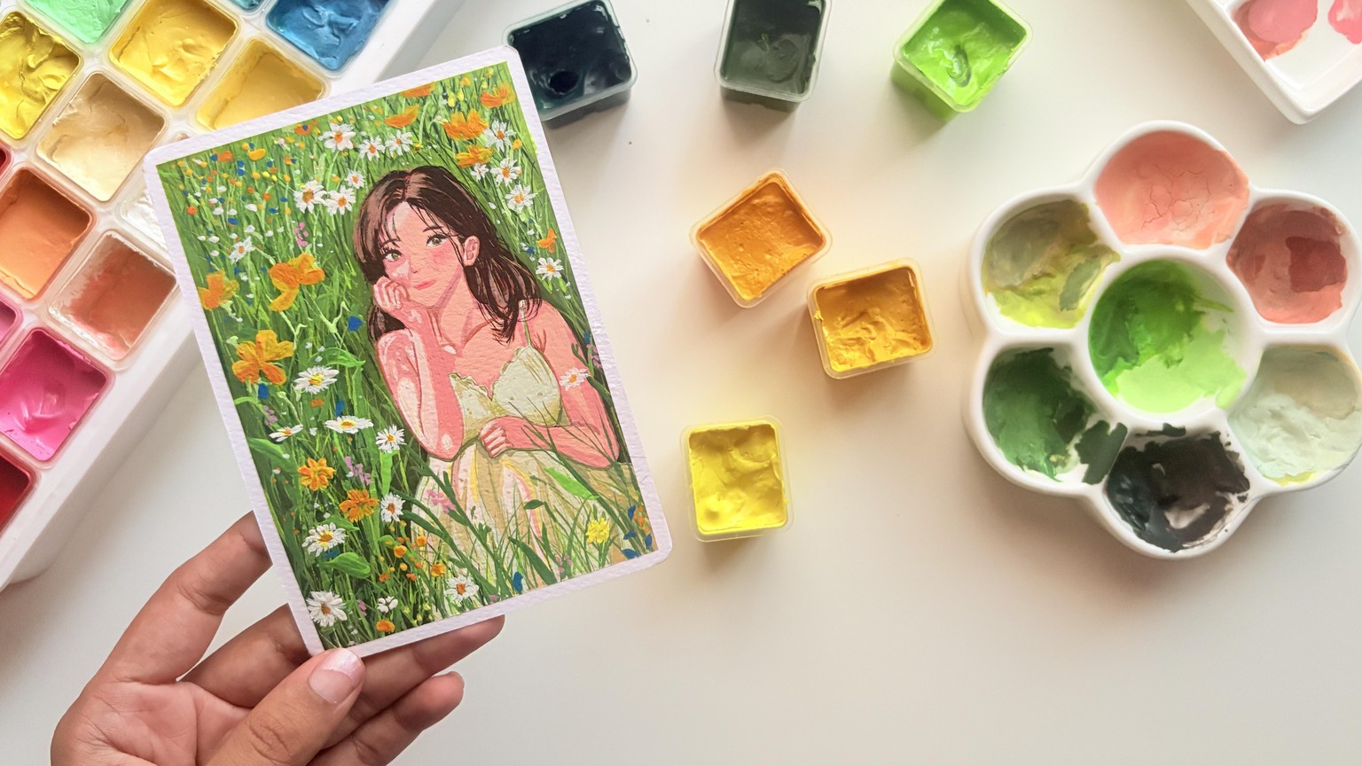 Paint a Girl in a Floral Field - image 2 - student project