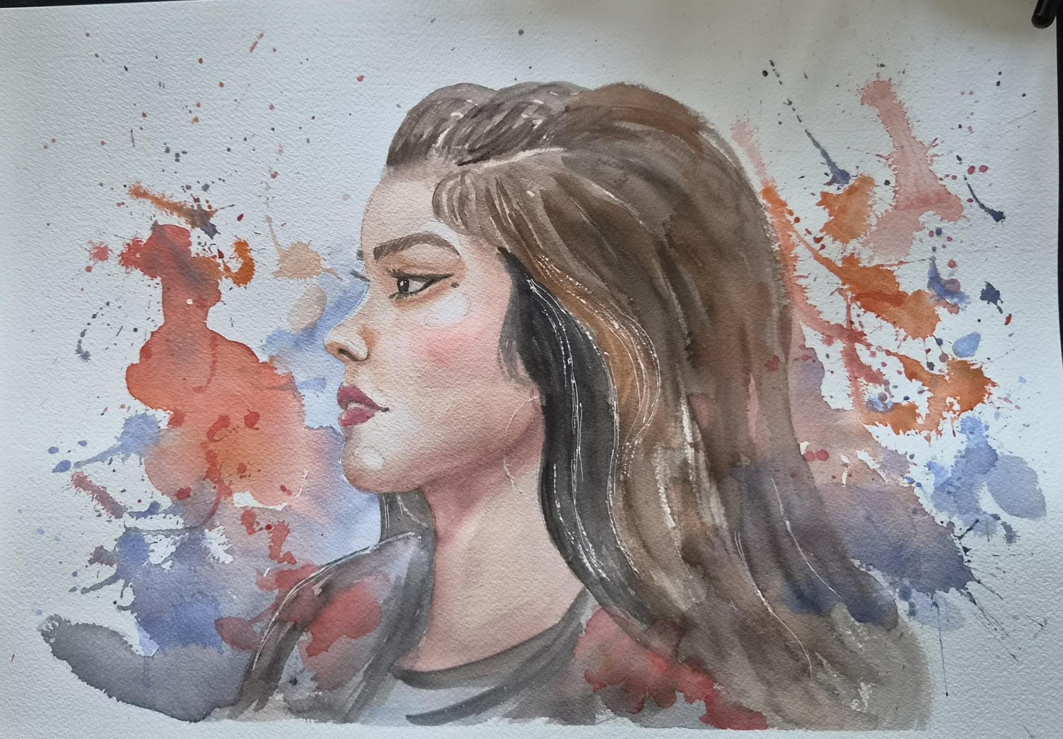 Watercolour portrait Challenge 1, 2 - image 3 - student project