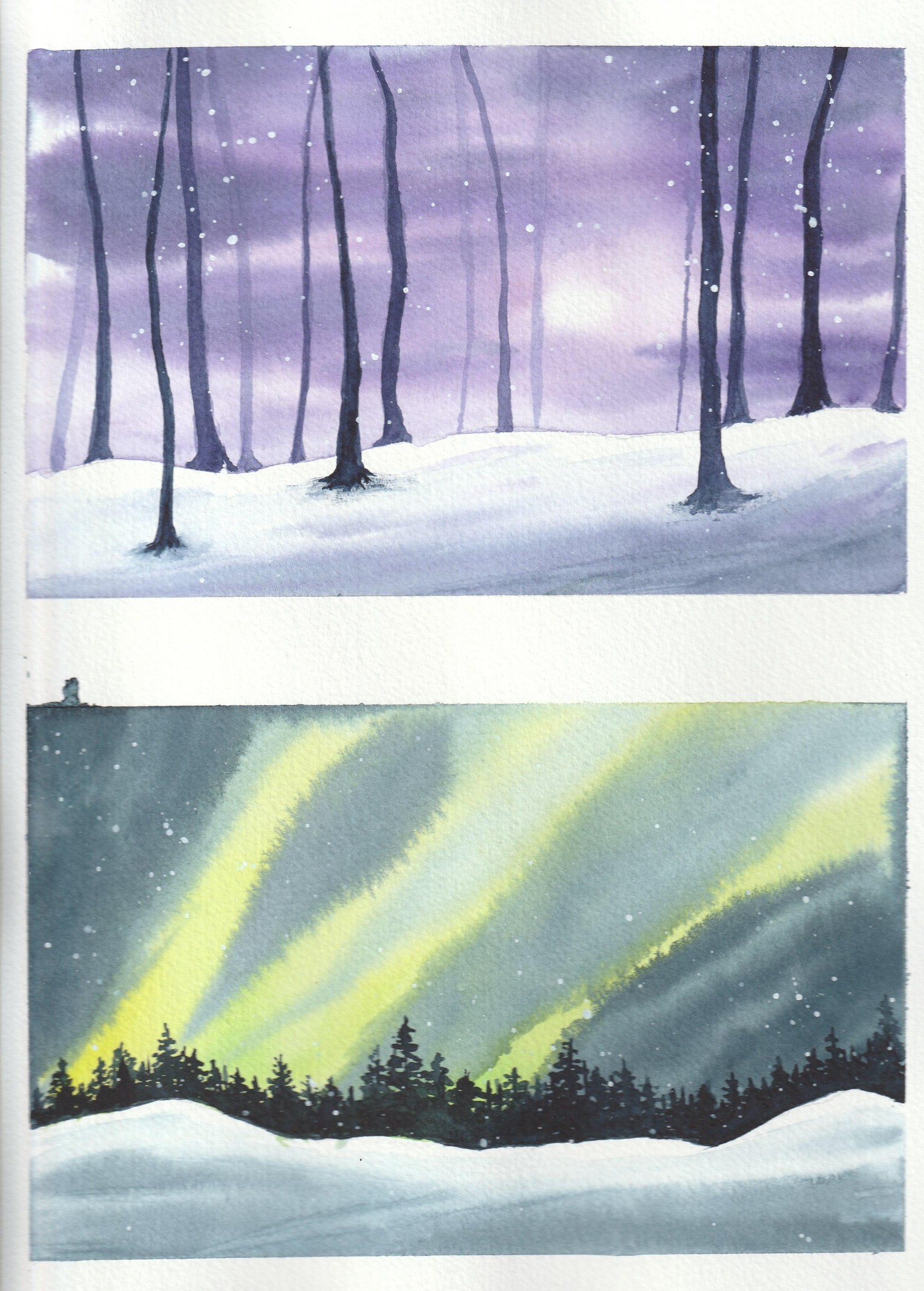 Therapeutic Winter Watercolor Landscapes - image 2 - student project
