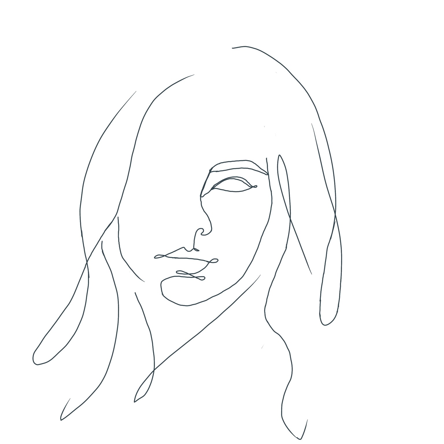 Abstract One-Line Face Drawings: with Attabeira Germ - image 1 - student project