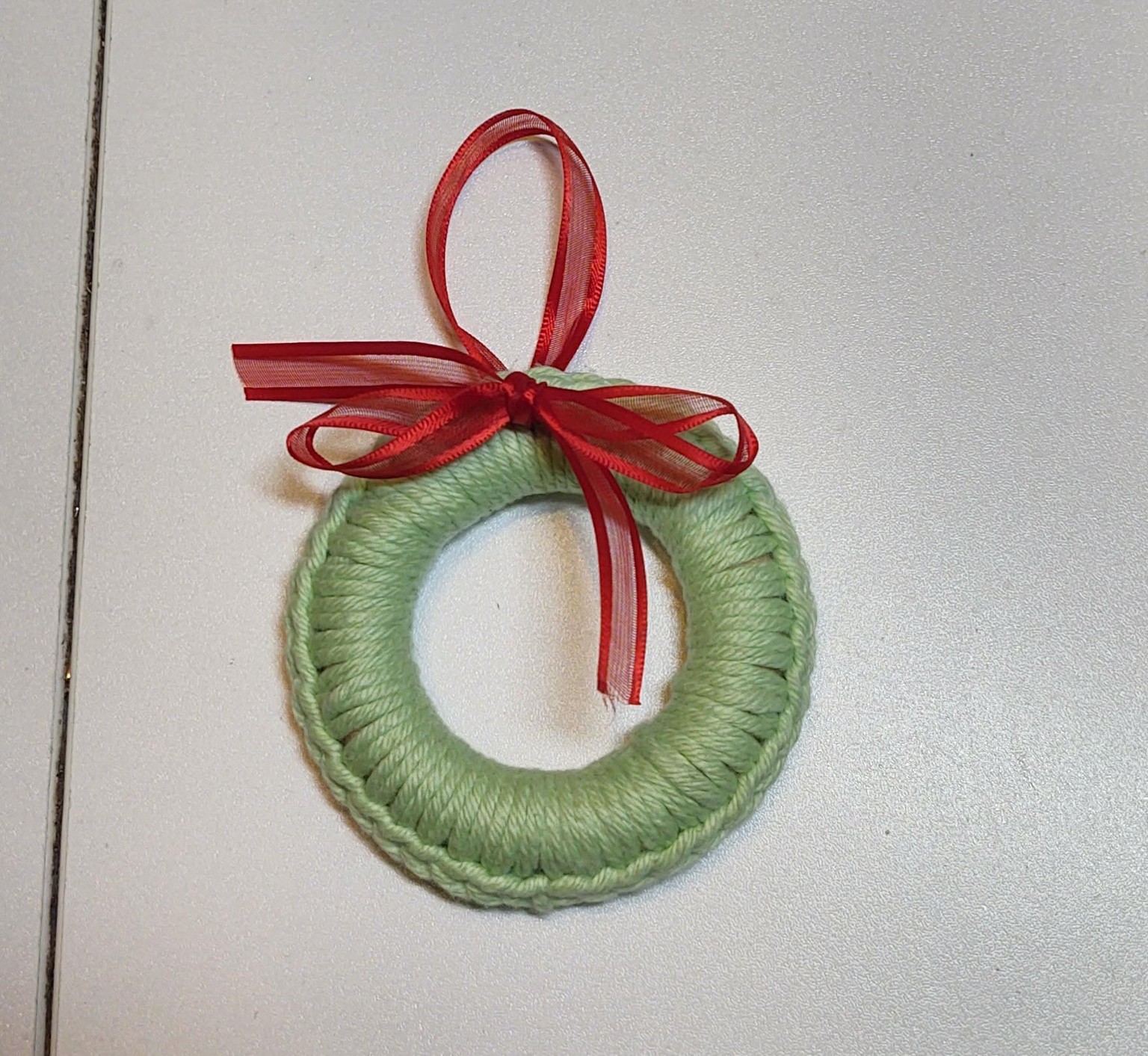 Crocheted Wreath Ornament - image 1 - student project